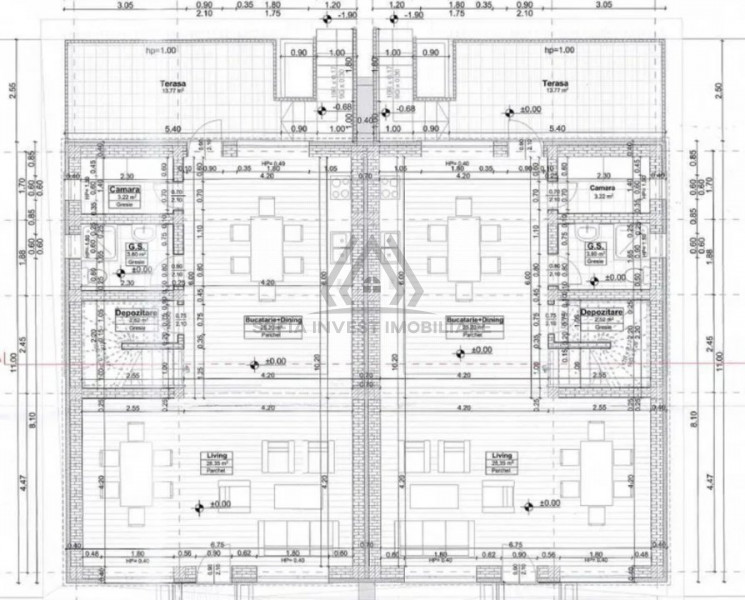Casa Duplex 123mp 650mp teren unitate Chinteni