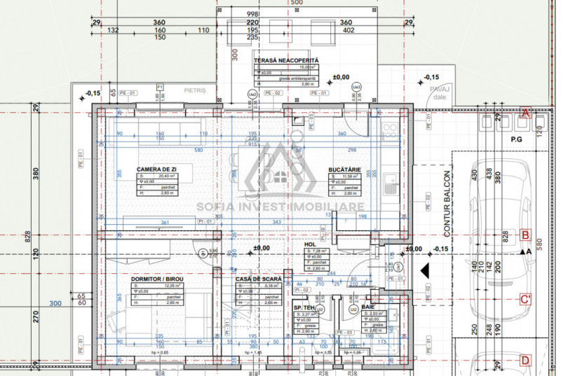 Casa Tip 3 Parter + Etaj in Chinteni teren 636mp 