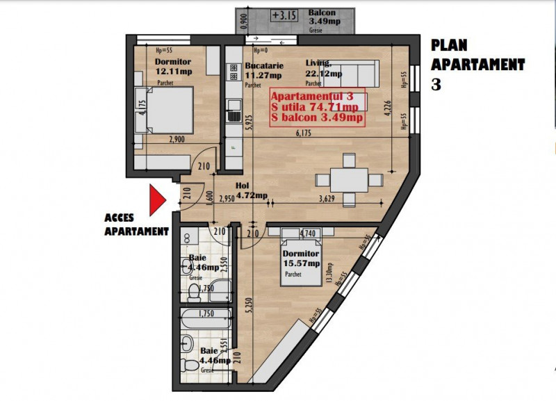 Apartamente 3 camere in imobil premium zona Iris TVA INCLUS